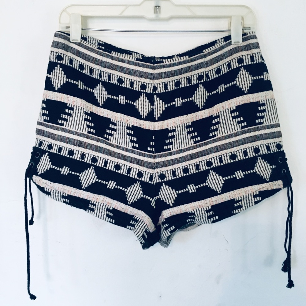 Ecote Aztec print embroidered festival shorts